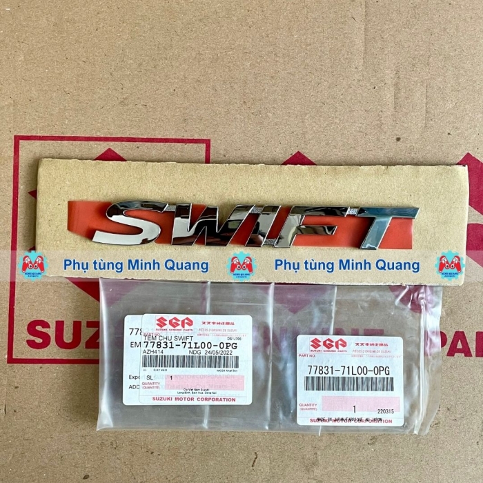 Tem chữ SWIFT cốp xe cho Suzuki Swift 2013-2012024